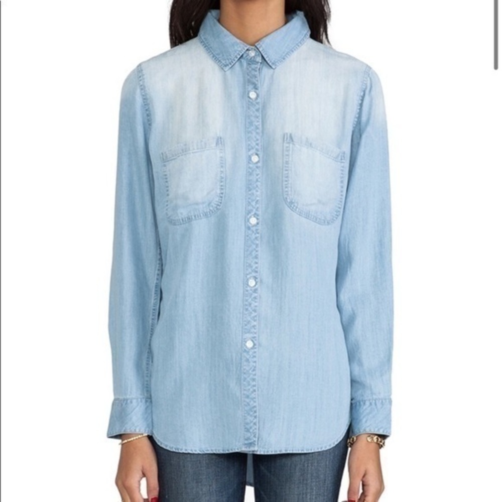 Rails Light Wash Denim Button-Down Shirt